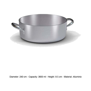 หม้อตุ๋นอะลูมิเนียมทรงตื้น Ø 24 ซม. สูง 8.5 ซม. ความจุ 3.6 ลิตร ยี่ห้อ Ballarini - Product Image 3
