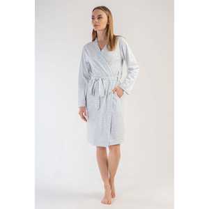 Ensemble de peignoirs romantiques à manches longues pour femmes, en gaze de coton respirante, avec taille élastique et poches, idéal pour l'hiver et la maison - Product Image 3