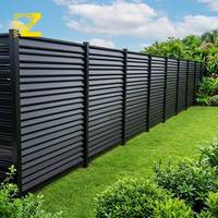 Panneau de clôture à lamelles en alliage d'aluminium, écran d'intimité pour jardin extérieur, revêtement noir en poudre, résistant à la corrosion, personnalisable
