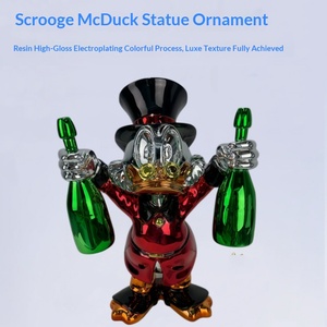 Luxuriöse Scrooge McDuck 'Get-Rich'-Figur, Cartoon-Geldverdienende-Ente aus Kunstharz, hergestellt in China, Glücksbringer-Dekoration für Wohnzimmer und Bar - Product Image 3