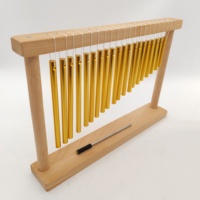 20 Bars Single Row Custom Size Portable Musical Percussion Wind Chime with Wood Stand Customized Color and Customized Logo