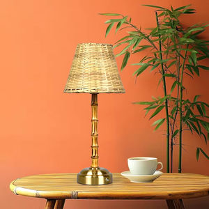 Classical Bamboo <strong>Table</strong> <strong>Lamp</strong> Cordless Touch Dimming Reading Rattan <strong>Table</strong> <strong>Lamp</strong> 5200mAh Rechargeable <strong>Table</strong> <strong>Lamp</strong> For Wedding 2700K - Product Image 2