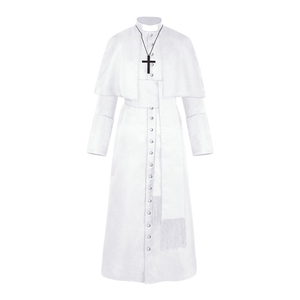 Prêtre médiéval père ecclésiastique Robe Christ moine Cosplay carnaval Halloween Costume pour femmes et hommes adultes décorations de fête - Product Image 4