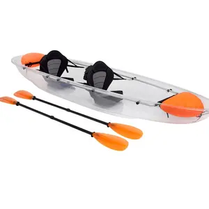 Bote transparente para canoa, kayak, kayak de cristal con luz Led, Popular en el mar, gran oferta