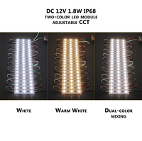 Module LED 12V, deux couleurs, dimmable, SMD3030, 3 LED, 1,8 W, blanc + blanc chaud, étanche IP68, garantie 3 ans pour boîte lumineuse