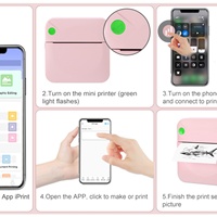 Imprimante thermique de poche portable sans encre BT/WiFi pour photos et étiquettes, idéale pour les anniversaires d'enfants / Appareil portable de poche