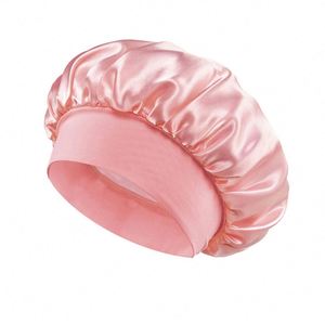 Gorro de Dormir de Satén Premium con Banda Antiarrugas, Transpirable y Protector del Cabello, con Logotipo/Estampado Personalizado Disponible - Product Image 4