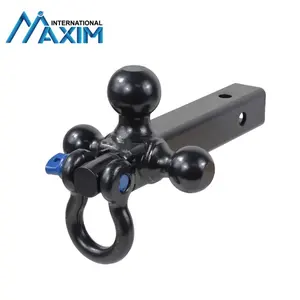 Trailer Hitch Tri Ball Mount And 360 Swivel Tow Shackle Fits For 2 Inch Receiver