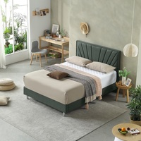 Meubles de chambre à coucher haut de gamme, lit king size, cadre de lit en velours italien, ensemble de lit rembourré, lits doubles modernes de luxe