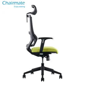 Chaise de bureau ergonomique rembourrée à mécanisme synchronisé moderne avec accoudoirs réglables 4d