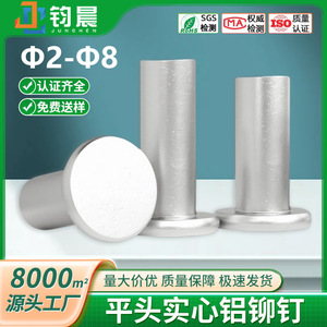 Remaches Sólidos de Aluminio con Cabeza Redonda Brillante Sin Recubrimiento M2 M3 M4 M5 M6 M8 Remaches Estándar para Fijación Manual - Product Image 5