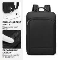 Mochila Delgada para Portátil de Negocios, Apertura de 180 Grados, Gran Capacidad, Tela Resistente al Agua, para Oficina y Escuela