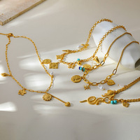 Collier pendentif en acier inoxydable de haute qualité avec chaîne de pull, motifs cœur, fleur, éléphant, serpent, perle et pompon, pour femme, cadeau de bijoux