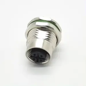 Connector M12 5 pin Ip67 pcb mount connector Female Front fastened socket M12 circular connector