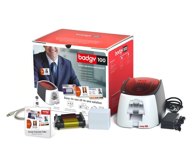 Economical Evolis Badgy100 PVC ID Card Printer 300dpi Color Printing Single/Dual-sided in Stock