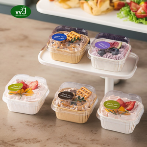 VVG Manufacture Non Stick Rolled Rim Grease Proof <strong>Mini</strong> Rectangle Paper Loaf <strong>Tray</strong> Kraft Paper Cupcake Mold - Product Image 6