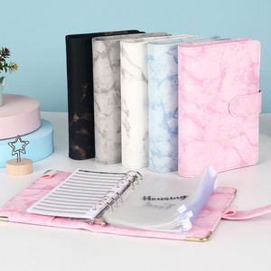 Organiseur à Feuilles Mobiles Budget Marbre en Cuir PU <span class=keywords><strong>A5</strong></span> A6 avec Enveloppes pour Argent Liquide - Product Image 1