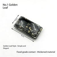 Boîte à sushi jetable en forme de feuille d'érable dorée avec couvercle transparent, tailles personnalisées, conteneur repas japonais pour buffet de fête, fournitures de traiteur