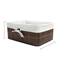 Panier à linge pliable en tissu de cadre en bambou de conception moderne Paniers de rangement rectangulaires écologiques pour boîte à lunch Vente en gros