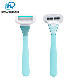 <span class=keywords><strong>Rasoir</strong></span> pour femmes à 6 lames courbes avec bande lubrifiante extra-large |   Poignée ergonomique en métal et silicone, personnalisation multicolore - Product Image 3