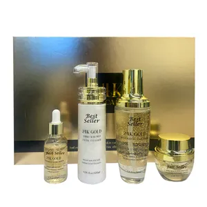 Hot Sale Popular Women Skin Care Set for Dark Skin Serum Anti acne Anti aging Organic Whitening 24K Gold Face Skin Care Set