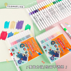 Marqueurs acryliques Zhongchang 36 couleurs, pointe souple opaque, fournitures artistiques pour enfants, dessin et peinture - Product Image 4