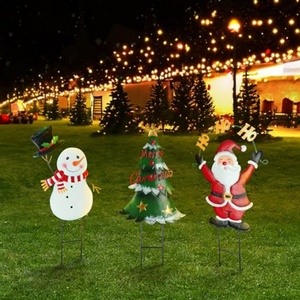 Décorations de Noël d'extérieur : Panneaux de jardin Père Noël, Bonhomme de neige et Sapin de Noël en PP pour la porte d'entrée, la pelouse et le jardin - Product Image 5