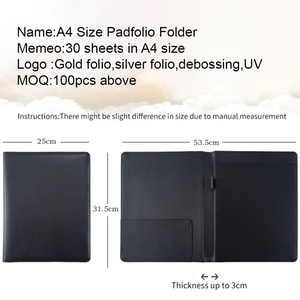 Bán Sỉ Bìa Đựng Tài Liệu Hội Nghị Bằng Da PU Màu Đen <span class=keywords><strong>A4</strong></span> Bìa Đựng Tài Liệu Da Công Sở <span class=keywords><strong>A4</strong></span> Chất Lượng Cao Giá Rẻ - Product Image 2