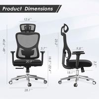 Chaise de bureau JOHOOFURNITURE avec dossier en maille, soutien lombaire réglable, accoudoirs 3D, appui-tête, pour salle d'attente, bureau à domicile, Sedia Da Gaming
