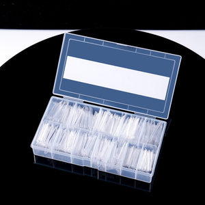 500 <span class=keywords><strong>Uñas</strong></span> Postizas XXL Tipo Ataúd, Media Cubierta, Marca Privada, Diseño Francés Simple <span class=keywords><strong>para</strong></span> Extensiones Acrílicas - Product Image 6