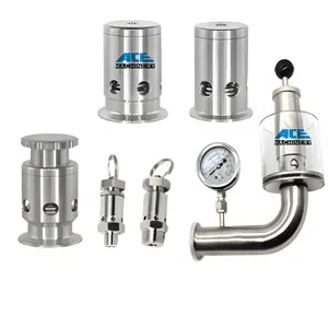 Sanitary Stainless Steel Exhaust Air Evacuation With Diaphragm Manometer Tri Clamp Spunding Control Pressure Relief Valve