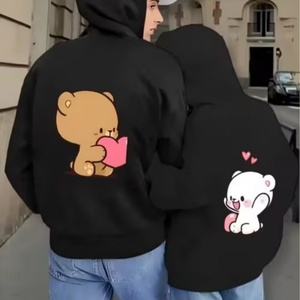 Sweats à capuche personnalisés pour couples, ensembles unisexes effet vieilli, sweats à capuche de haute qualité en gros, sweats à capuche 100% coton biologique DTG - Product Image 2