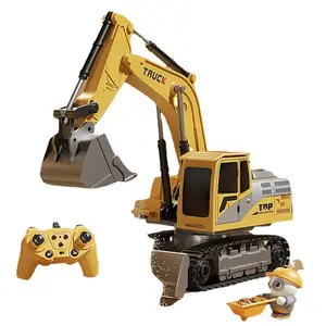 6 Channel Plastic Metal Rechargeable Model Toys Wireless Remote Control Kids Excavator Car Toys