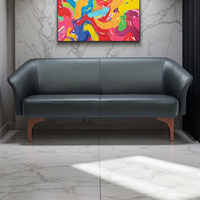 Ensemble de canapé et de chaise de bureau en cuir véritable de haute qualité et luxueux pour salon et villa, usage commercial