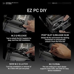 บอร์ดเกม ROG CROSSHAIR มาเธอร์บอร์ด X870E 5GHz เมนบอร์ด btf ATX Ddr5 Am5บอร์ดเล่นเกม5GHz พร้อมการออกแบบตัวเชื่อมต่อที่ซ่อนอยู่ - Product Image 6