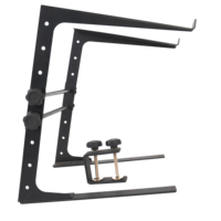Accuracy Pro Audio DJS001 Soportes digitales para computadora portátil DJ Escritorio de computadora Soporte de DJ negro Soporte ajustable para computadora portátil