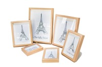 Cadre d'affichage photo rectangulaire bicolore de haute qualité en bois massif couleur naturelle vente en gros écologique