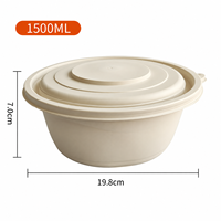 Bol à ramen en amidon de maïs personnalisé avec logo OEM, avec plateau intérieur, bol jetable de qualité alimentaire pour supermarché et fête
