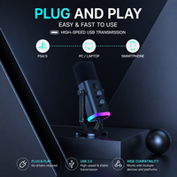 Microphone de jeu USB professionnel, filaire, RGB, dynamique, AM8, pour PC, streaming, podcasting, réduction de bruit, microphone dynamique XLR
