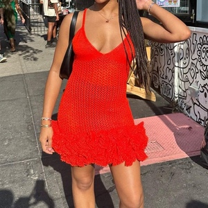 เดรสแฟชั่นฤดูร้อนสำหรับผู้หญิงแบบเซ็กซี่ สายเดี่ยว เปิดหลัง คอวี ตัดต่ำ เอวสูง ลายดอกไม้ - Product Image 5