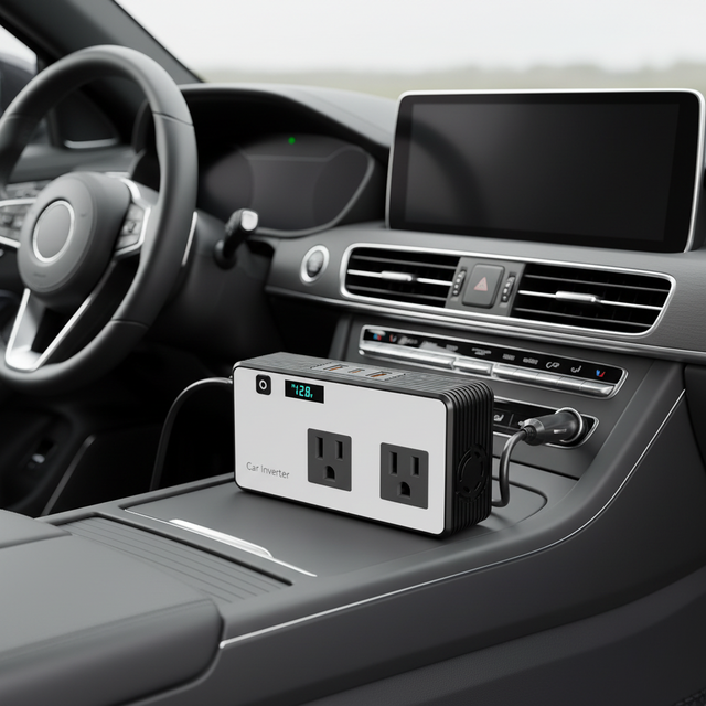 200W American Standard Socket Car Inverter 12V to 110V USB with Digital Display Portable Car Power Inverter Fast Charging