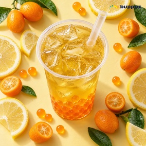 Bebida de Boba con Sabor a Té Verde, Limón y Kumquat de Taiwán, Vaso de 335 ml, Venta al por Mayor, Personalizable para Tiendas de Té de Burbujas, Producto en Oferta - Product Image 3