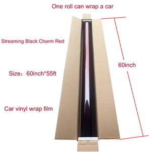Film Vinyle Adhésif Auto-Réparant PET PPF pour Voiture, Effet <span class=keywords><strong>Caméléon</strong></span>, Couleur Changeante Noir à Rouge Charmant, Protection PPF – Offre Spéciale - Product Image 4
