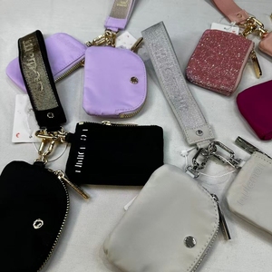 New Women's LuLu Fashion Wrist <strong>Bag</strong> with Chains and Zipper Portable Bank Card <strong>Mini</strong> Storage for Daily Travel - Product Image 5