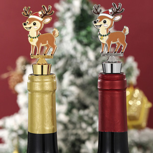 Christmas Reindeer <b>Wine</b> <b>Stopper</b> Gold Silver Metal Bottle Seal Christmas Gift - Product Image 2