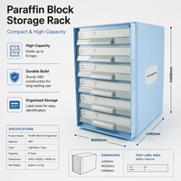 Armoire de rangement anti-poussière pour blocs de paraffine, 6 tiroirs, pour laboratoire d'histologie et de pathologie