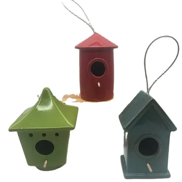 Nouveau produit porte-mangeoire en céramique pour oiseaux, ornement de maison, décoration de jardin, maison d'oiseaux