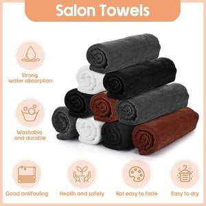 Serviette de salon en microfibre à séchage rapide, très absorbante, 400 GSM, résistante à l'eau de Javel, taille personnalisée, réutilisable, pour coiffeur, vente en gros - Product Image 4