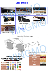 Lunettes de Soleil UV400 à Logo Personnalisé pour Femmes et Hommes, Monture Carrée Vintage Jaune Rouge Bleu avec Protection Solaire - Product Image 6