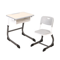 Ensemble de bureau et chaise d'étudiant moderne en gros, hauteur fixe, structure métallique, mobilier scolaire, ensemble de bureau d'étude individuel pour salle de classe